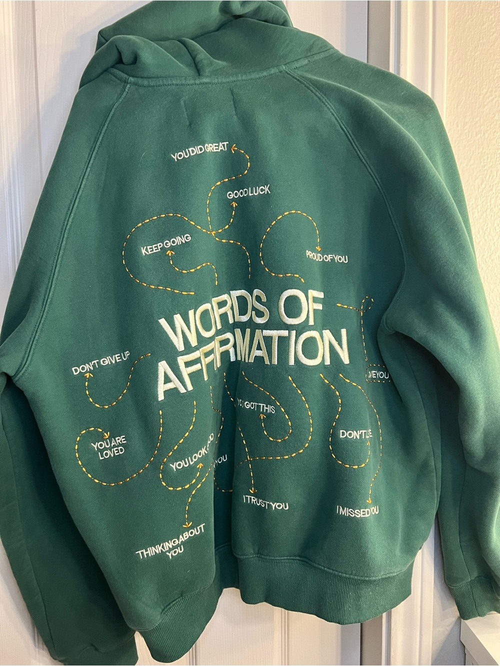 Words of Affirmation Green Pullover Hoodie - Unbranded